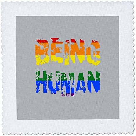 3drose sendo humano angustiado LGBTQ Texto - Quilt quadrados