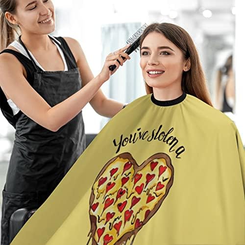 Eu amo pizza coração barbeiro cortando capa de cabelo impermeável com capa de cabeceira de fechamento ajustável para colorir capas de permissão