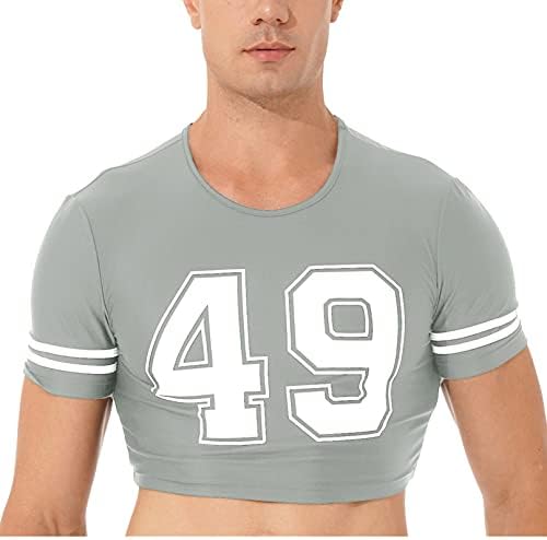 iiniim masculino curto sports shirt número de camiseta de ginástica de ginástica de ginástica de colheita de colheita de colheita