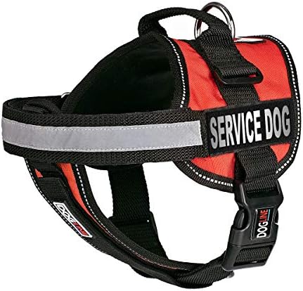 Dogline Unimax Service Dog Colet e Citch de identificação de cães de serviço gratuito com Ada Law, grande, vermelho