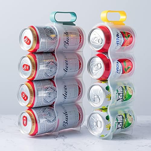 Tux de amor 3pcs Soda pop pode portador de bebidas, 4 seções de lixeiras de organizador de geladeira com alça, suporte de dispensador de bebida portátil para bancadas de cozinha de freezer