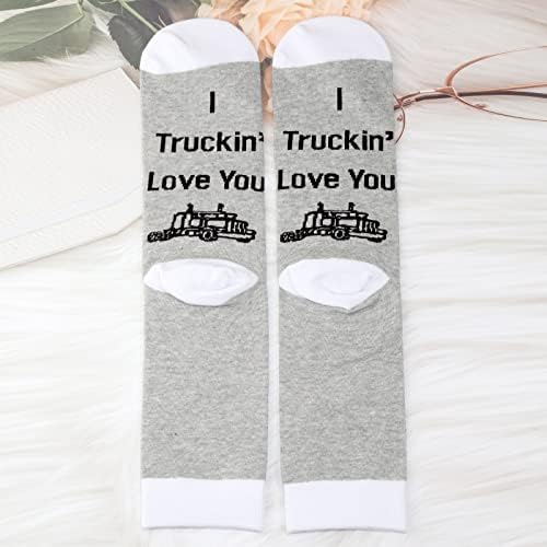 Truck Socks Trucker Gift I Truckin 'Love You Truck Driver Presente para Crucker marido namorado