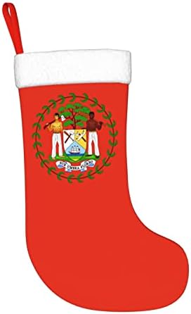 Cutedwarf Nacional Emblema de Belize Marque de Natal Decoração Classic Classic 18 polegadas Lareira Hanging Sock