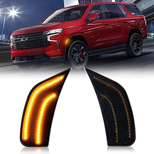 Luzes laterais de Dermoka LED para 2021-2023 Yukon XL Denali Tahoe suburbano escalade Esv Amber Position Lâmpadas de sinal