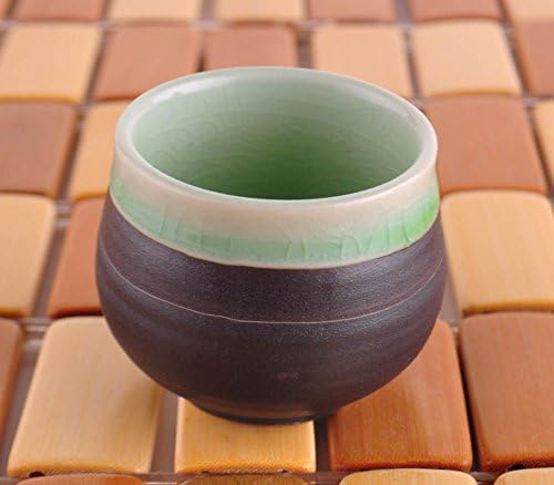 Casa de saquê japonesa verde com design de crepita, 3 peças, conjunto, conjunto,