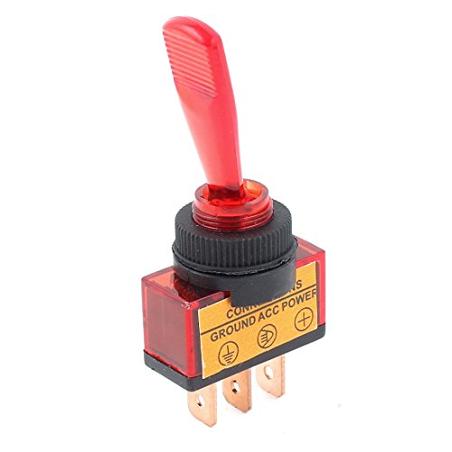 UXCELL A14112200UX0152 DC 12V vermelho iluminado/off SPST CARRIMENTO DE TRACTINHO DE TRIMAGEM DE TROCAÇÃO