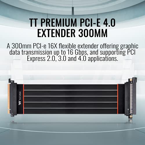 ThermalTake TT PCI-E 4,0 Extender de alta velocidade Extender Cabo de riser 300mm AC-058-CO1OTN-C1 & CORE P3 ATX ATX TEMPERED