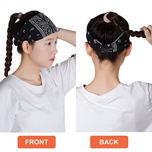 Yymobt 3 PCs Boho Bandas de cabeça largas para mulheres, bandana de banda de cabelo não deslizante envoltório de cabeça atada para