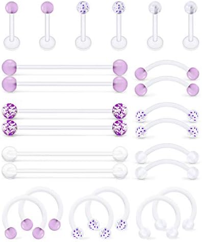 Brincagem da cartilagem clara Hoeudjo 16g 14g Retentores de piercing 24pcs