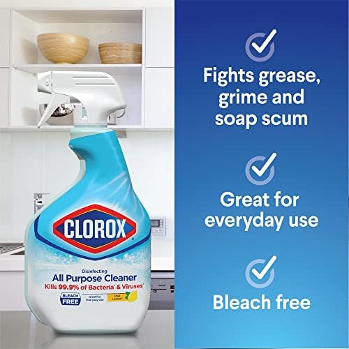 Spray de desinfecção de Clorox, spray de limpeza de banheiro sem alvejante, toda a propósito e limpeza do banheiro, desinfetante