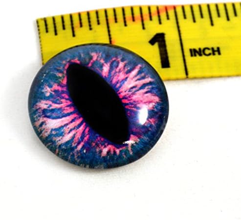 Dragão azul e rosa de 25 mm ou olho de vidro de gato para esculturas de taxidermia ou jóias fazendo artesanato