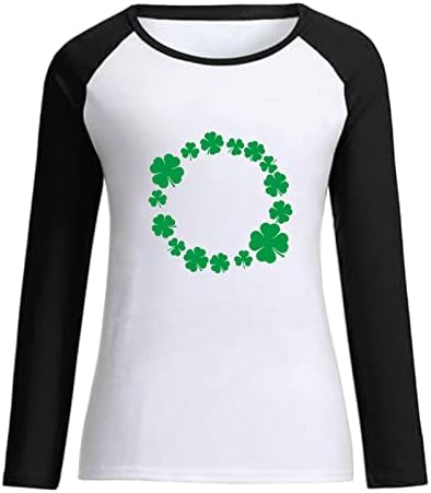 Summer outono top tshirt para meninas adolescentes roupas de manga longa de manga longa algodão de algodão St. Patrick Blouse 0g