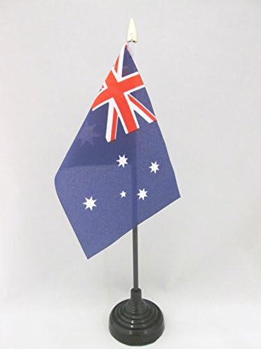 AZ Flag Austrália Bandeira 4 '' x 6 '' - Bandeira da mesa australiana 15 x 10 cm - Top de lança dourada