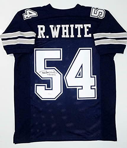 Randy White Autografado Blue DBL Stitch Pro Style Jersey W/HOF - JSA W AUTH *5 - Jerseys e troncos autografados UFC