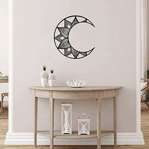 Alioyoit Metal Sign Floral Mandala Moon Cabide de porta de metal personalizável sinal