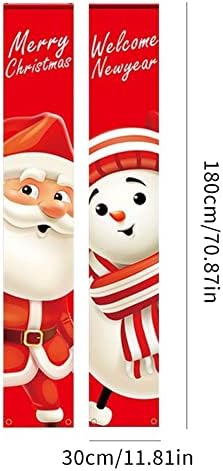 Banners de Natal em U-Buyhousemerry, Ano Novo Decorações de Natal ao ar livre Beliscam a placa de Natal vermelha e vermelha