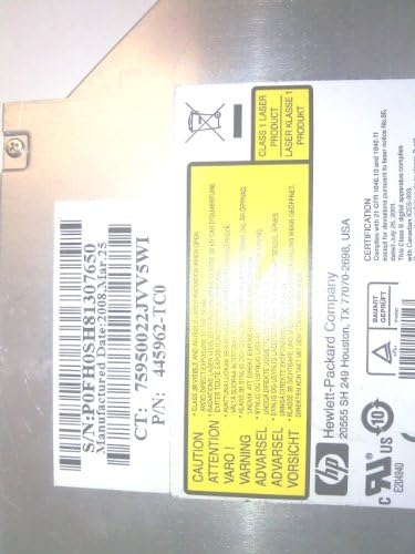 HP Pavilion DV6000/DV9000 DVD+RW DL Multi-Recordagem PN: 445962-TCO. Reabastecimento