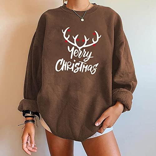 Camisa de manga comprida de Natal de grande porte feminino Sorto de gesouros do namorado de lã de lã de Winter Sweathers de suéteres