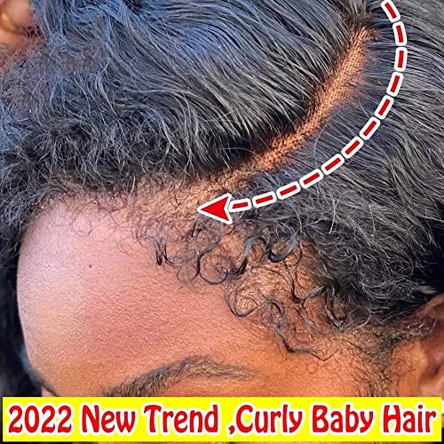 Bordas cacheadas de renda transparente de renda transparente peruca de cabelo humano com cabelos encaracolados para mulheres