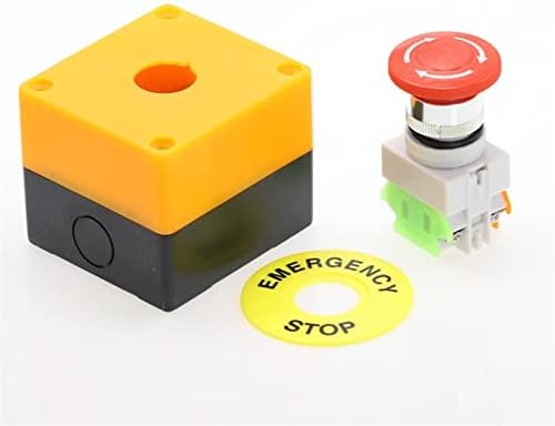 1PCS Plástico CHELL SIGN Press botão de botão DPST Botão de parada de emergência de cogumelos AC 660V 10A NO+NC Lay37-11Zs