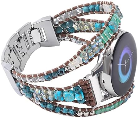 Pulseira de miçangas boho de 20 mm para Samsung Galaxy Watch 4/5 Band/Active 2 Watch Bands 40mm 44mm, Galaxy Watch 5 Pro Band,