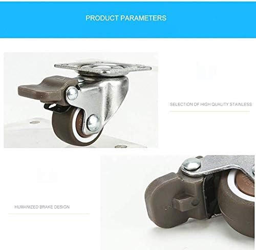 Roda de borracha de Kit de gola de giro de móveis Nianxinn com freios, rodízios giratórios com placa superior de 360 ​​graus