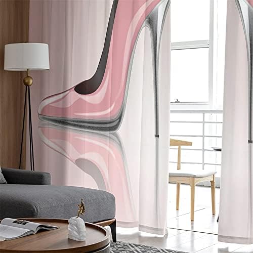 Zyswp Pink Boys and Girls Bedroom Sheer Holding Cortining Room Living Kitchen Galze Curtain X2)