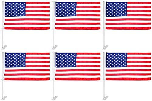 Marca de pato preto Conjunto de clipe dos Estados Unidos da América na bandeira para janela do carro - 12 x18 - ganchos