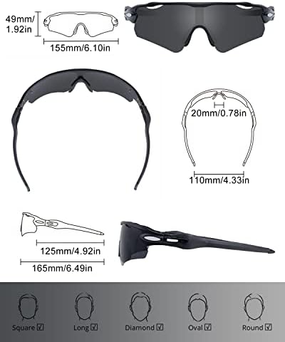 Skyway Polarized Sports Sunglasses para homens Mulheres Juventude Pesca de beisebol Ciclismo Dirigindo os óculos TAC de golfe