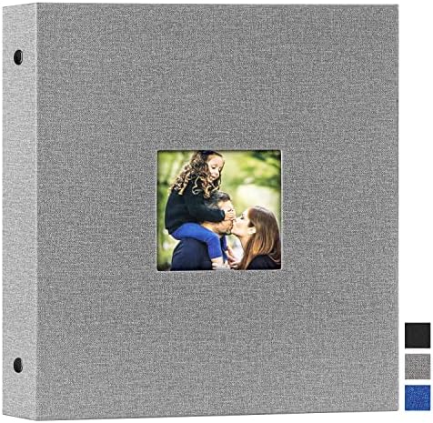 Álbum de fotos Lanpn 6x6, linho capa dura ácido grátis deslize em álbuns de fotos Sleeves mantém 50 imagens verticais