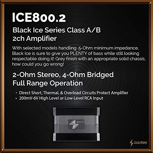 Precision Power ICE800.2 Black Ice Series 800W Classe A/B 2CH amplificador
