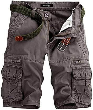 Shorts para homens casuais, cor casual masculina ao ar livre Pocket Beach Work Cargo Shorts Calças