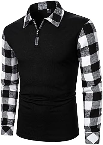 Camisas pólo masculinas da UBST, 2022 New Spring Front Placket Buttlet Manga Longa Casual Casual Block Color Patchwork