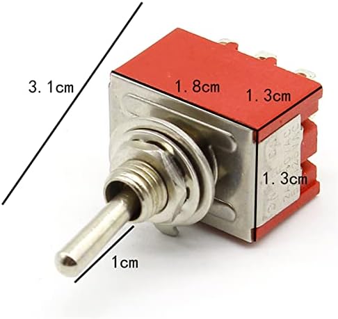 BELOF 1PCS RED 9PIN ON-OFF-ON 3 POSITION MINI TODROMENTO AC 6A/125V 3A/250V