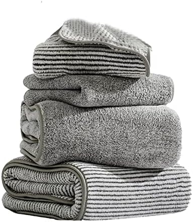 Zyswp Microfiber Toalhas Conjunto de coral adulto lã, toalha de cabelo, toalha de mão, toalha de banho macia e absorvente