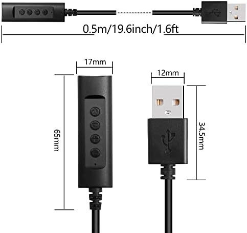 Gintoyun USB Sound Card Cable com plugue de 3,5 mm, cartões de som externos de 3,5 mm feminino para USB adaptador de som