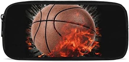 Abraços Ideia Fire Basketball Ball Padrão de lápis Bolsa estacionária porta para crianças meninos meninos caneta leve portátil