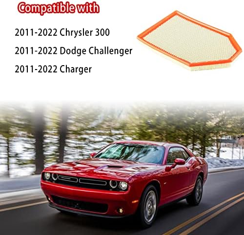 GetOpauto 4861746AA Filtro de motor compatível com Chrysler 300 & Dodge Challenger, Charger, 2011-2022, 3.6L 5.7L 6.4L, painel flexível, Substitua CA11257, 4861746AA