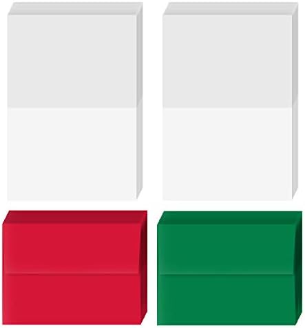 S Printing Superfine 2023 Cartão de felicitações de Natal | 50 placas de dobras em branco branco - 5 x 7 polegadas quando dobradas | Envelope A7 do feriado de Natal - 25 envelopes vermelhos e 25 verdes