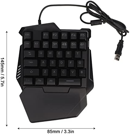Teclado de jogos shanrya rgb, teclado colorido para jogos de backhanded para jogos 35 chaves para computador