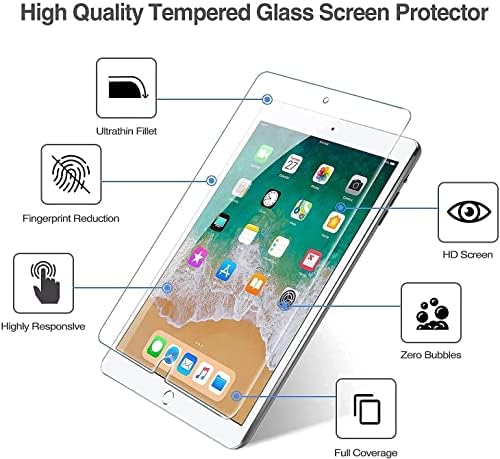 Pacote de protetor de tela do Procase [2 pacote] com estojo de fólio para iPad 9.7 / iPad Pro 9.7 / iPad Air 2 / Air