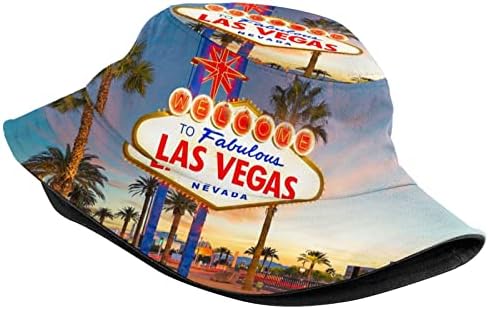 Las Vegas Chapéu de balde, moda compactável ao ar livre Sun Hat Hat Hat Hat Cap para homens Mulheres adolescentes
