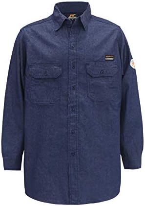 Konreco Fire resistente a algodão de algodão camisa uniforme masculina