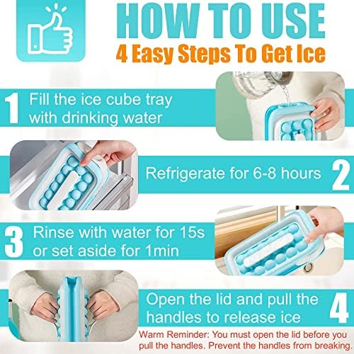 Bandejas de cubo de gelo para bandejas de gelo do freezer, sem derramamentos de molde de cubo de gelo para freezer Sirva sem