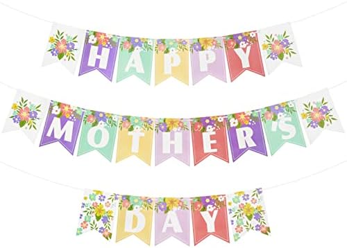 Feliz Dia das Mães Decorações de Banner - Discurso Padrão Floral Mã
