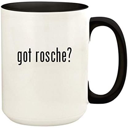 Presentes Knick Knack Got Rosche? - Alça de cor cerâmica de 15 onças e xícara de caneca de café interna, preto