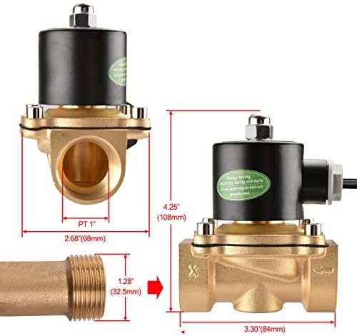 Válvula solenóide elétrica de latão Heschen 2W-250-25J 1 polegada AC220V Ação direta Água normalmente fechada válvula de substituição