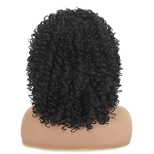 Perucas Ciwi Black Curly Wigs Parte do lado sintético Afro Natural Wigs for Black Women Aparence é adequado para desgaste diário