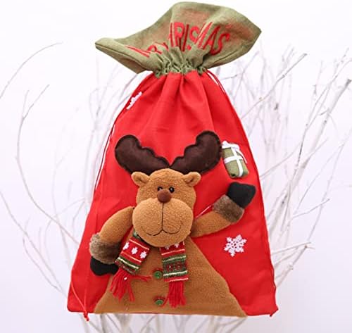 Dbylxmn Christmas Drawstring Gift Bags Sacos de doces de Natal Bolsas de presentes para festas de Natal Organizador de