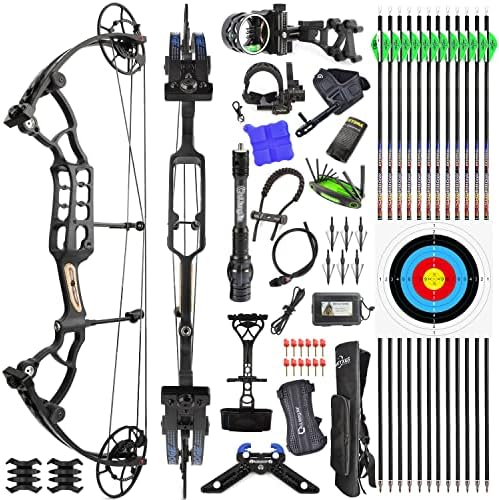 Kit de arco composto de arco e flecha para a prática de caça a adultos Target Desenhe peso 45-70 lbs IBO 340FPS Ajuste